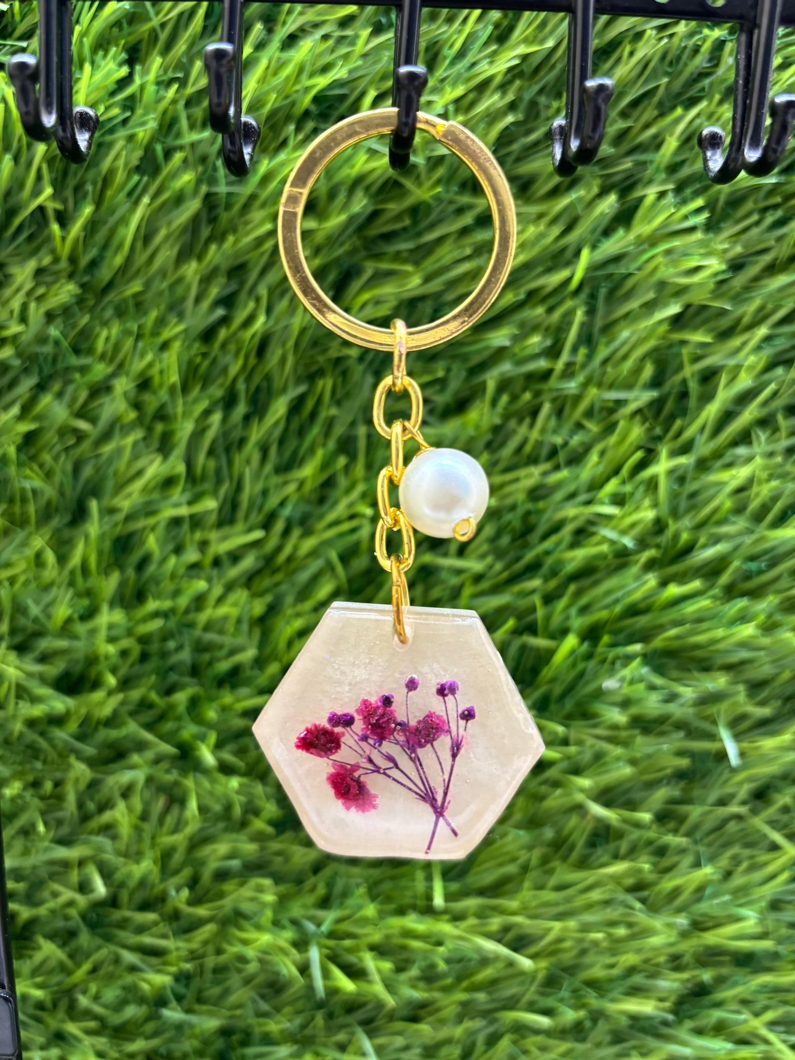  Resin Floral Theme Keychain – Real Dried Flowers